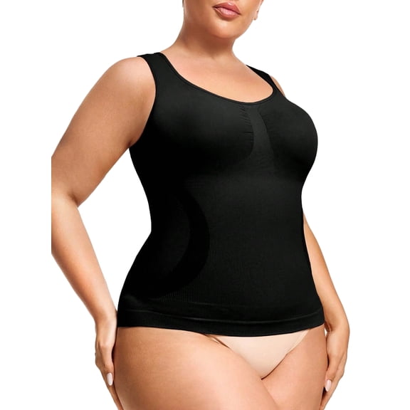 Plus Size Shapewear Camisole for Women's Shapewear Tummy Control Tank Tops Seamless Compression Body Shaper