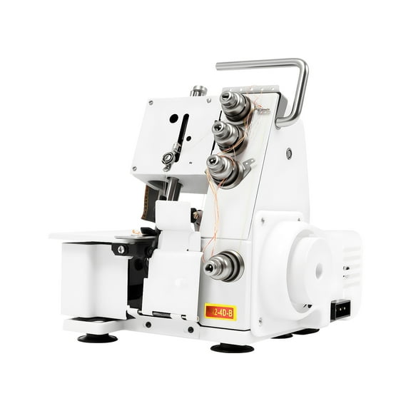 ChicHomey 4-Thread Overlock Sewing Machine,1200 Stitches/Min High Speed,Free Standing with LED Light,for Household & Industrial Fabrics,White,110V