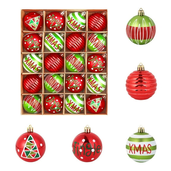 Up to 65% off!Clearance 20pcs 2.4 In Sparkling Red And Green Christmas Balls For Christmas Tree Decorations And Holiday Parties on Clearance!