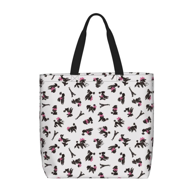 Balery Poodle Dog Bolsa de Mano para Mujeres con Cremallera, Bolsa de Gimnasio con Compartimentos, Bolsa para Laptop, Bolsa para Trabajo