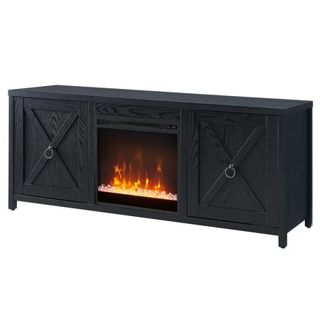 Camden&Wells - Granger Crystal Fireplace TV Stand for TVs Up to 65" - Black Grain