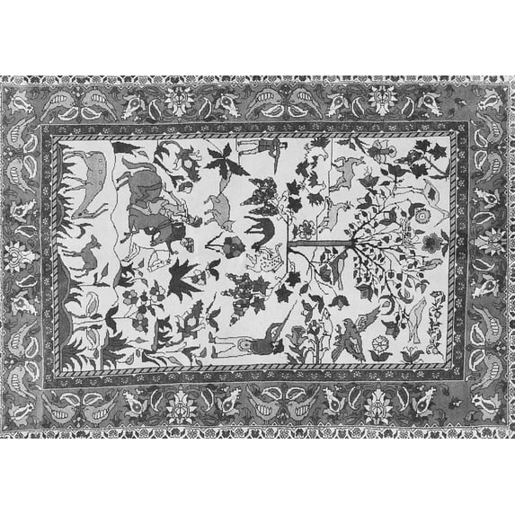 Ahgly Company Indoor Rectangle Animal Gray Traditional Area Rugs, 2' x 4'