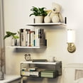thumbnail image 5 of Bathroom Floating Shelves Wall Mounted Shelves, Rustic Wood Bathroom Shelves Over Toilet with Wire Storage Basket and Towel Bar for Bathroom, Kitchen, Bedroom-16.5Inch, 5 of 7