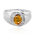 thumbnail image 2 of Mauli Jewels Men's 1.25 Carat Diamond and Oval Citrine Prong-Setting Engagement Ring in 10k White Gold, 2 of 6