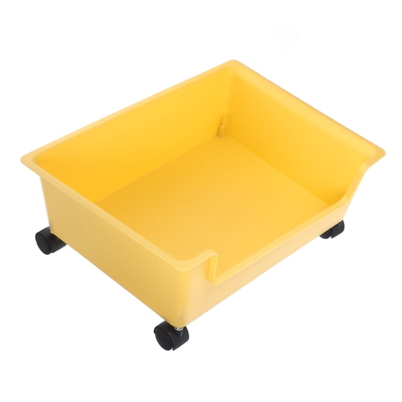 COOPHYA Plastic Storage Container with Wheels Yellow Sundries and Book Organizer for Home