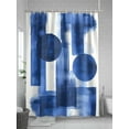 thumbnail image 5 of Fsddascl Geometric Blue Shower Curtain Set - 72" x 78" Washable Bathtub Curtain with 12 Hooks, Simple Abstract Modern Oil Painting Waterproof Fabric Stall Shower Curtains for Bathroom/Bathtub Décor, 5 of 6