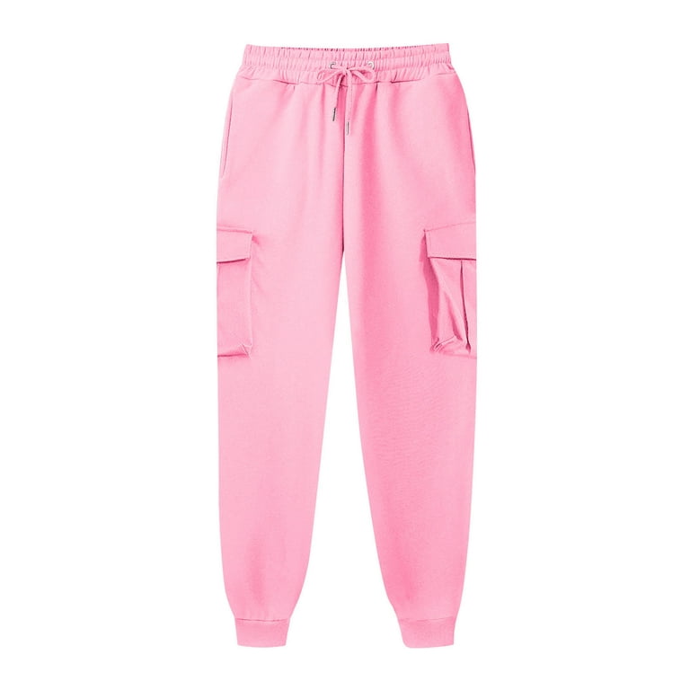Oalirro Pink Mens Pants Casual Drawstring Athletic Sweatpants Mens Joggers  with Pockets 