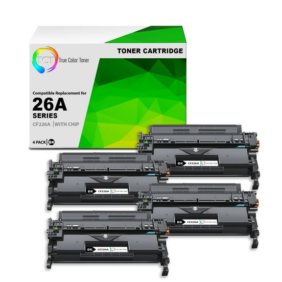 TCT 26A Toner Cartridge 4 Pack - Premium Compatible Replacement for 26A CF226A Black