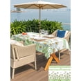 thumbnail image 4 of Outdoor Tablecloth with Umbrella Hole and Zipper, Spring Daisy Rectangle Table Cloth 60x102 Inch Waterproof Tablecloth, Watercolor Flowers Floral Green Stripes Picnic Table Cover for Patio Camping, 4 of 7
