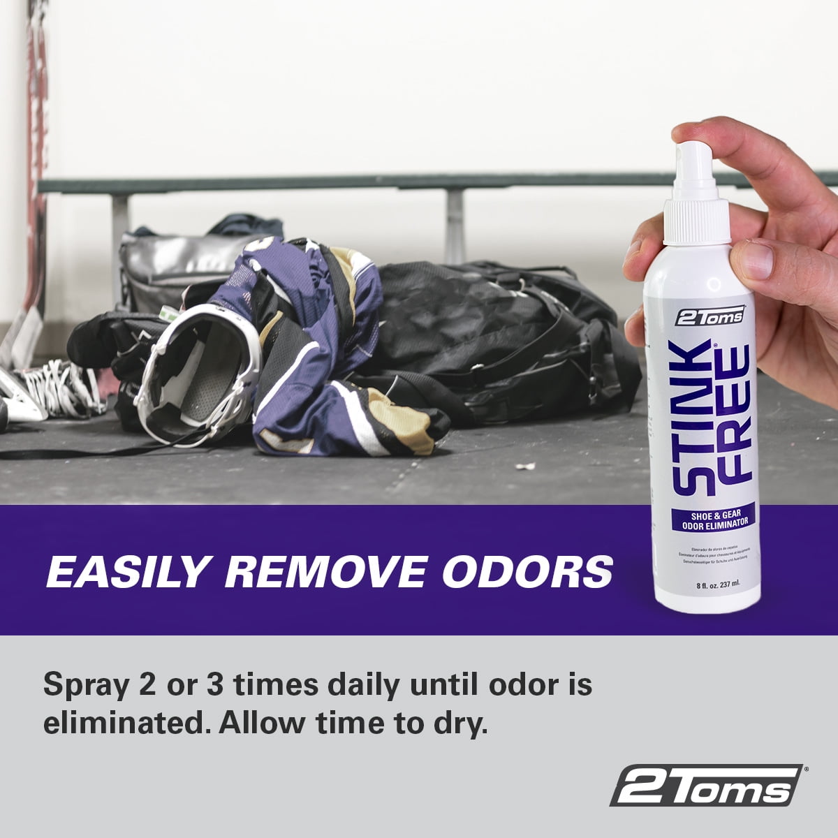 2Toms StinkFree Spray, Shoe Deodorizer and Odor Eliminator