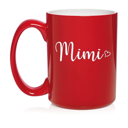 Mimi With Heart Ceramic Coffee Mug Tea Cup Gift (15oz Red)