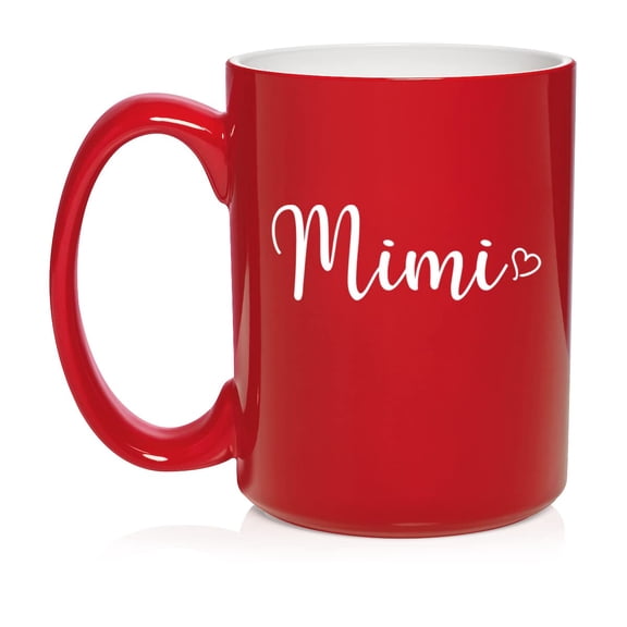 Mimi With Heart Ceramic Coffee Mug Tea Cup Gift (15oz Red)