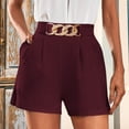thumbnail image 2 of Casual Pants for Women Elegant High Waist Pleated Straight Leg Summer Shorts with Pockets, 2 of 5