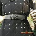 thumbnail image 2 of Munetoshi Brown Dark Age Medieval Belt with Hand Forged Iron Buckle Renaissance Costume M, 2 of 9
