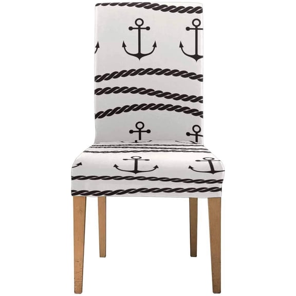 FMSHPON Abstract Anchors and Ropes Stretch Chair Cover Protector Seat Slipcover for Dining Room Hotel Wedding Party Set of 1