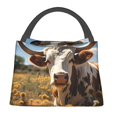 thumbnail image 1 of Fotbe Countryside Flower Cow Bolsa Térmica Portátil con Estampado, Bolsa de Entrega de Alimentos Aislada, Bolsa Reutilizable de Gran Capacidad para Comidas y Supermercado, 1 of 6