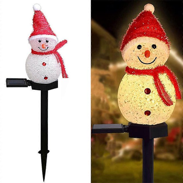Lámpara solar con forma de muñeco de nieve para Navidad, para exteriores, jardín, patio, decoración navideña, paisaje, camino
