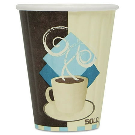 Dart IC8-J7534 Duo Shield Insulated Paper Hot Cups, 8 Oz, Tuscan Cafe, Chocolate/blue/beige, 20/carton