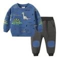 thumbnail image 3 of Toddler Baby Boys Casual Cartoon Dinosaur Outfits Long Sleeve T-Shirt Top + Long Pant Sets, 3 of 7