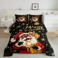 thumbnail image 2 of Manfei Santa Claus 2pcs Bedding Comforter Set,Christmas Snowflakes Twin Comforter Sets,Black Red Breathable Bedding Set,Super Cozy Festival Room Decor,Reversible, 2 of 8
