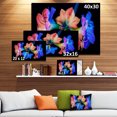 thumbnail image 3 of Abstract Blue Red Flower on Black - Extra Large Floral Wall Art, 3 of 4
