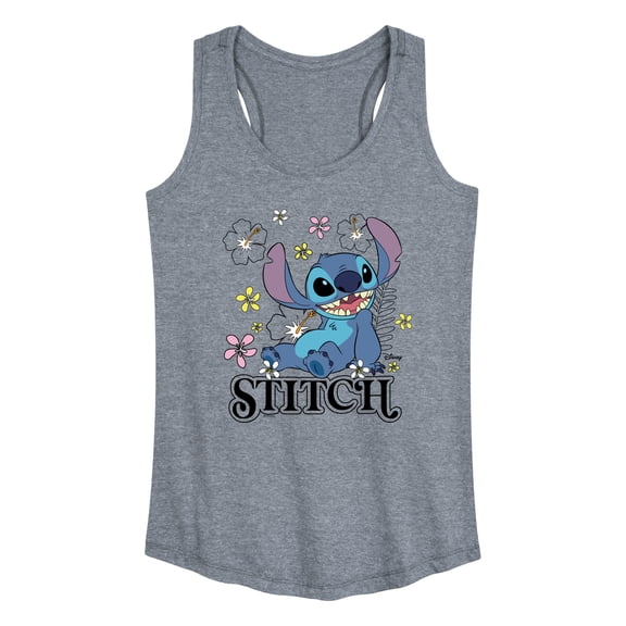 Disney - Stitch Sit Floral - Women's Any Way Short Sleeve Graphic Dress