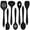 Black, variant on Walchoice 7-Piece Silicone Cooking Utensils Set, Blue Kitchen Utensils, Non-stick Gadgets Tools Include Slotted Turner, Soup Ladle, Pasta Server