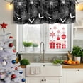 thumbnail image 5 of Halloween Curtain Valances for Windows, Kitchen Valance Window Treatments Panel 2 Pack, Black Scary White Bat Animal Net Geometric Rod Pocket Short Curtains for Bathroom Bedroom 60 x 18 Inch, 5 of 8