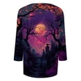 thumbnail image 5 of Trgacdwlo S-5XL Halloween Shirts for Women Vintage Ghost Pattern V Neck Womens 3/4 Sleeve Tops Fall Cat Pumpkin Print Pullover for Women, 5 of 7