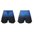 thumbnail image 4 of FRSASU Men's 2 in 1 Gradient Running Shorts Lightweight Summer Loose Elastic Waist Athletic Quick Dry Shorts with Pockets Blue, 4 of 9