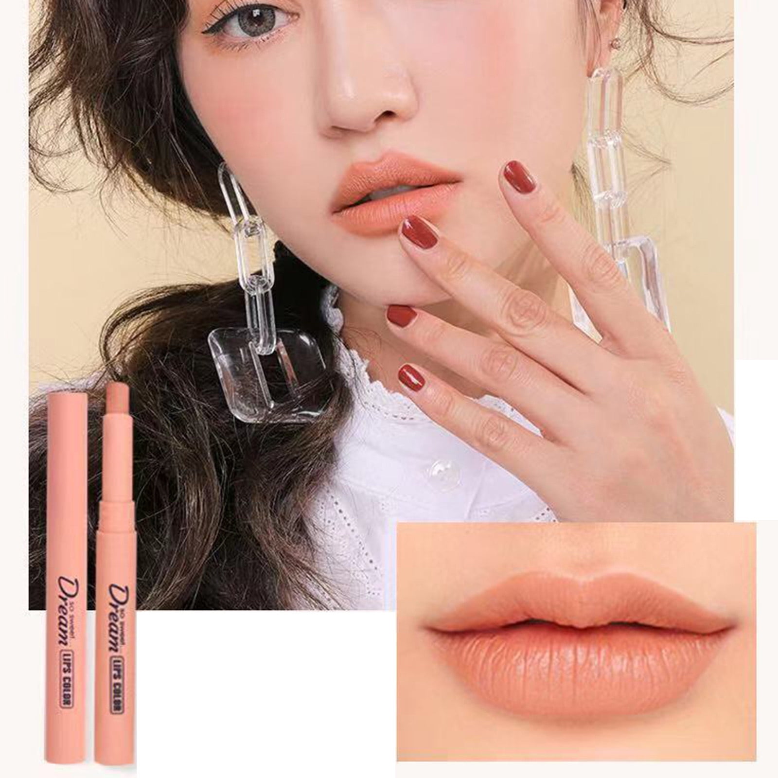 Lip Liner Girl Heart Shaped Lipstick Bottles Lipstick No Transfer Lipstick in Lip Must Have Makeup Products Earphone Lipstick Kissable Lipstick Expressions Lip Gloss The Pumper Marker Context
