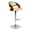 Cream, variant on Malibu Swivel Barstool In Black PU/ Walnut Veneer and Chrome Base
