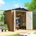 thumbnail image 2 of Outsunny 6.5' x 4'  Outdoor Storage Shed, Metal Garden Shed, Yellow, 2 of 10