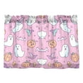 thumbnail image 7 of Yayeee Kitchen Curtains Tier Pair Light Filtering 27"x36" Rod Pocket Short Cafe Window Panel, Purple Halloween, 7 of 7