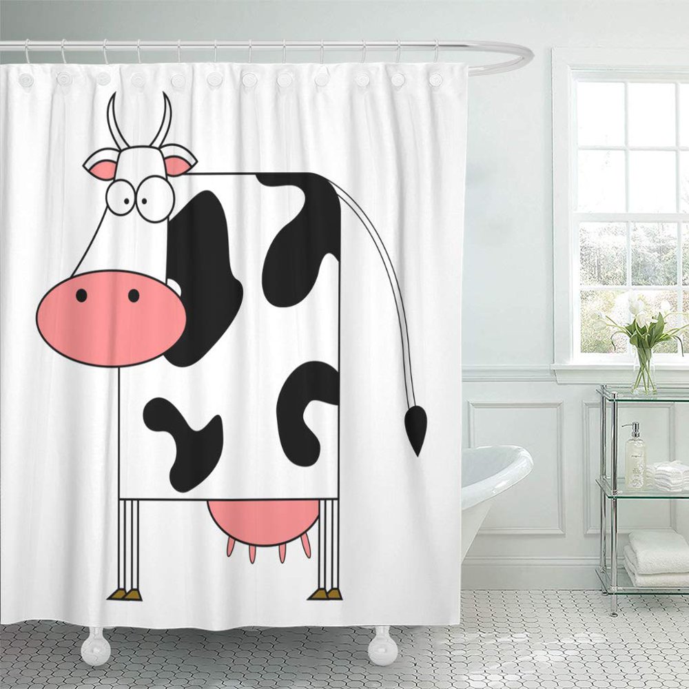 SUTTOM Cow Farm Corpse Cattle Bovine Bull Shower Curtain 66x72 inch