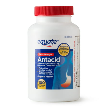 Equate Extra Strength Antacid Chewable Tablets, 160 mg, 100 (Best Antacid For Lpr)