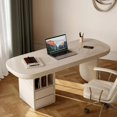 thumbnail image 3 of French Write Office Desks Modern Study Simplicity Household Office Desks Design Desktop Mesa Escritorio Working Equipment QF50OD My Lux Decor Round, 3 of 8