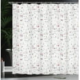 thumbnail image 3 of Ambesonne Christmas Snow Scene Shower Curtain, Xmas Rush Town, 69"Wx84"L, Pearl Slate Blue and Ruby, 3 of 4