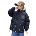 thumbnail image 2 of Hicidod Boys Girls Winter Jackets Hooded Long Sleeve Zipper Warm Down Coats Solid Color Thicken Waterproof Fashion Outerwear, 2 of 4