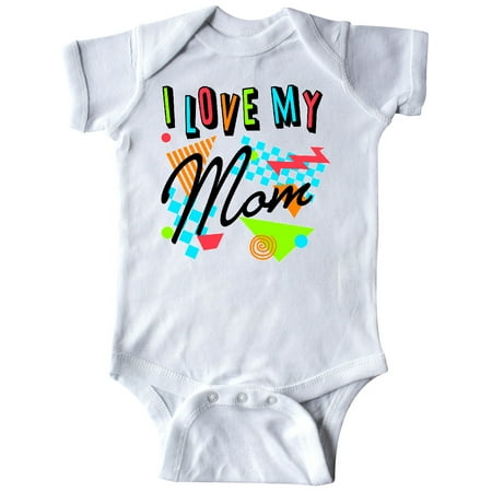 

Inktastic I Love my Mom- 80s retro style Gift Baby Boy or Baby Girl Bodysuit