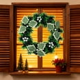 thumbnail image 6 of Artificial Winter Christmas Wreath, Lifelike Greenery Hanging Decor with Festive Accents, for Front Doors, Fireplaces, and Stair Railings, Durable Reusable Decoration for Holiday Parties, C, 1pcs, 6 of 6
