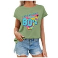 thumbnail image 4 of TSADFHJI T-Shirt de Noël pour Femmes Mode Été Loisirs Art Années 80 Lettre Imprimée Col Rond Manches Courtes T-Shirt S Vert, 4 of 4