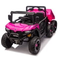 thumbnail image 2 of 2-In-1 24V 440W Kids Ride On Electric Dump Truck Car with Parental Remote, 4WD Electric Car with Anti-Collision Bar, Ride on Toy with Bluetooth/MP3, Gift for Kids Boys Girls Aged 3-5, Pink, 2 of 9