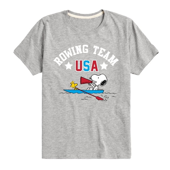 Peanuts - USA Rowing Team - Youth Boys Short Sleeve Graphic T-Shirt