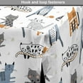 thumbnail image 4 of Cartoon Dog Crate Cover, Repeating Pattern with Sketchy Kittens, Easy to Use Pet Kennel Cover for Medium Large Dogs, 35" x 23" x 27", White Multicolor, by Ambesonne, 4 of 6