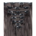 thumbnail image 2 of SAYFUT 24" Long Curly Full Head Clip in Synthetic Hair Extensions 8 Pieces 18 Clips 145g Dark Brown To Ash Blonde, 2 of 3