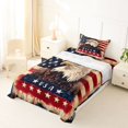 thumbnail image 5 of Manfei Retro Eagle Twin Sheets,Vintage Stars Usa Flag Bedding,Brown Red Navy,3-Piece,1 Fitted Sheet and 1 Pillowcase, 5 of 6