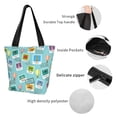 thumbnail image 5 of Vsdgher World Travel1 print Reusable Shopping Grocery Bags for Women Shopping with Pouch Foldable Pouch Lightweight Polyester Fabric, 5 of 6