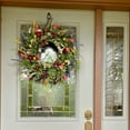 thumbnail image 2 of Spring Wreaths for Front Door 18in Outside Welcome Summer Flowers Weatherproof Greenery All Seasons Round Wreaths, 2 of 8