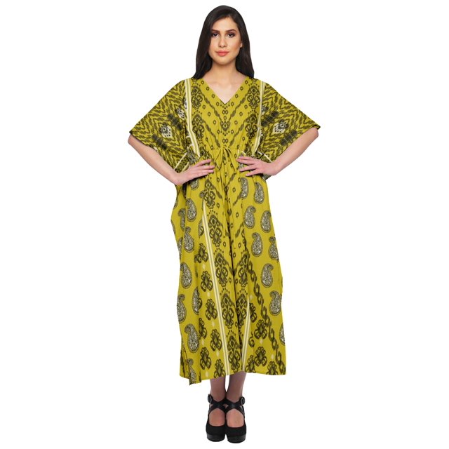 Moomaya Caftan pour Femmes Grande Taille Tenue d'Été Sortie de Plage Kimono Robe Caftan